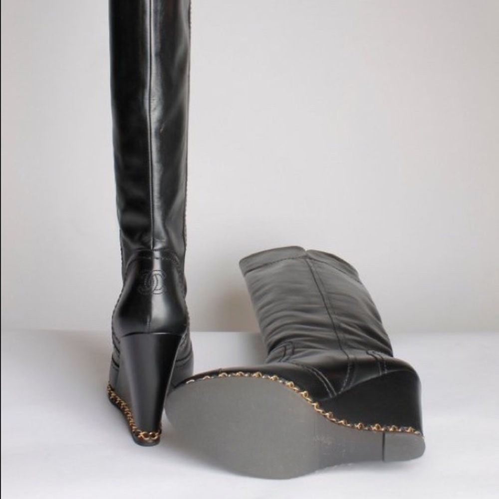 Chanel Black knee high boots - Picture 5 of 5